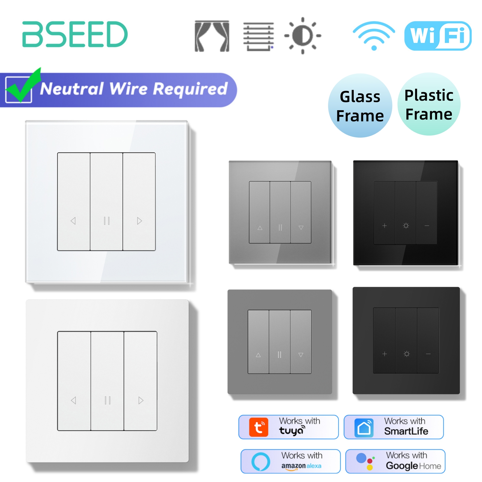 Smart Home Yellow - BSEED Wifi Curtain/Light/Roller Switch Series Smart