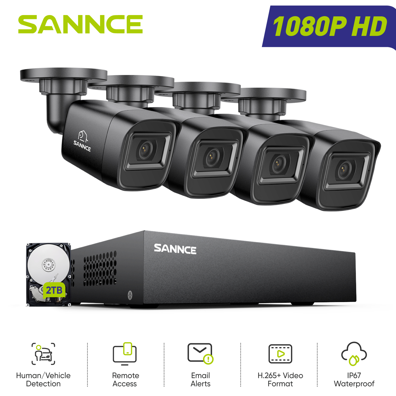 Smart Home Security System - SANNCE 1080P Security Camera System 8CH