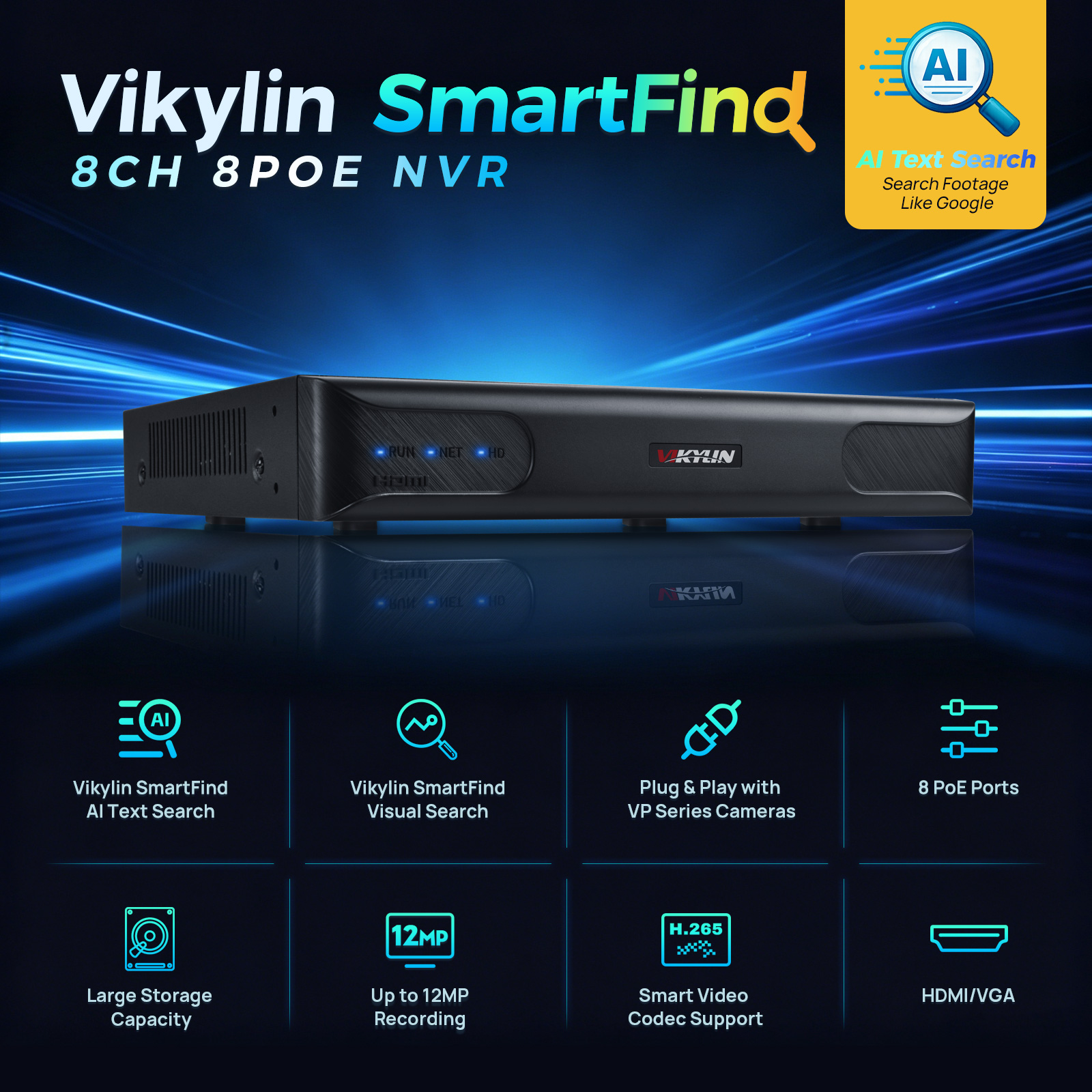 Smart Home Security System - Vikylin 4K NVR UP to 12MP