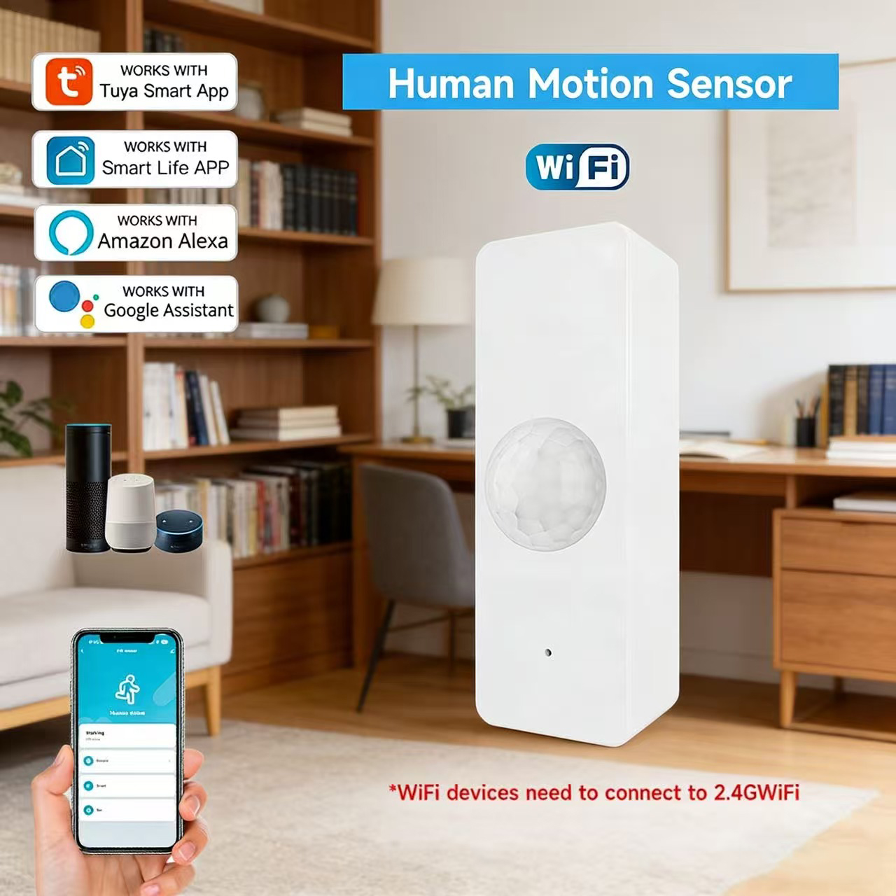Smart Home Security System - WiFi Smart PIR Motion Sensor Tuya