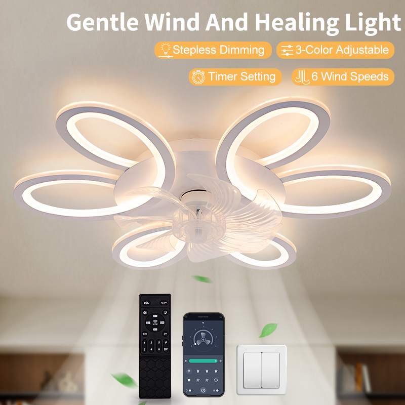 Smart Ceiling Fan - Ceiling Fan With Lights 25.83in Remote