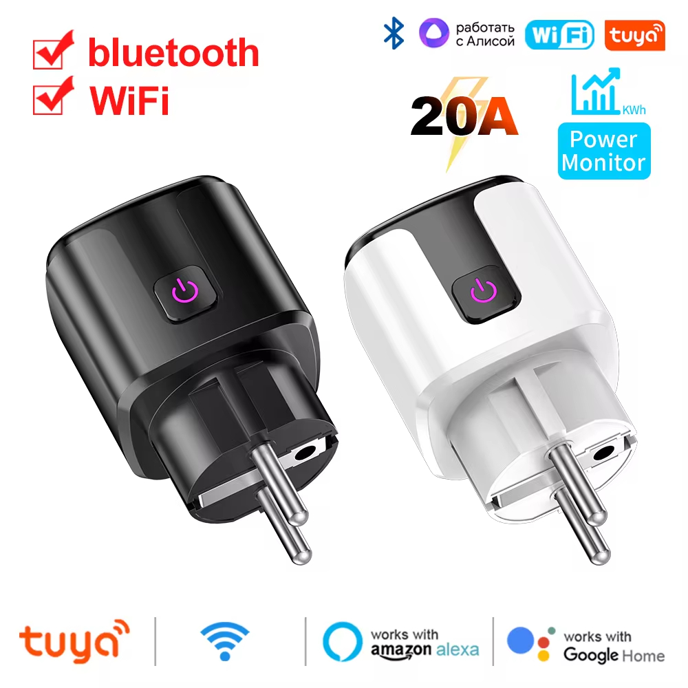 Smart Home Energy Monitor - 20A AC100-240V Wifi Smart Plug Smart