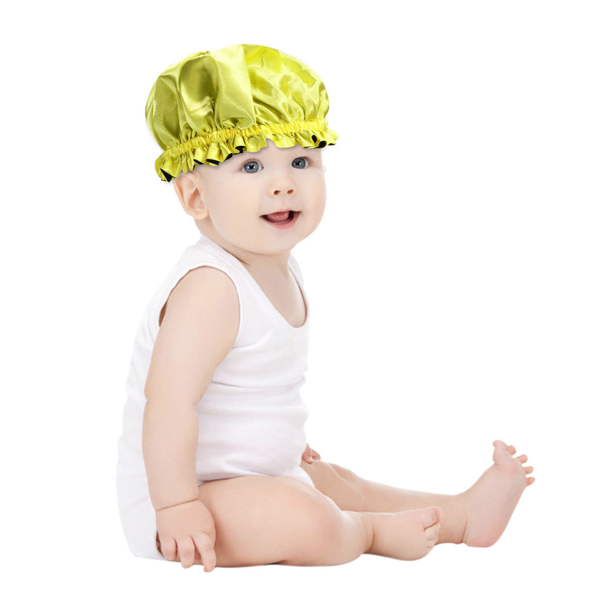 Smart Home Yellow - Kids Satin Elastic Sleeping Cap Hair