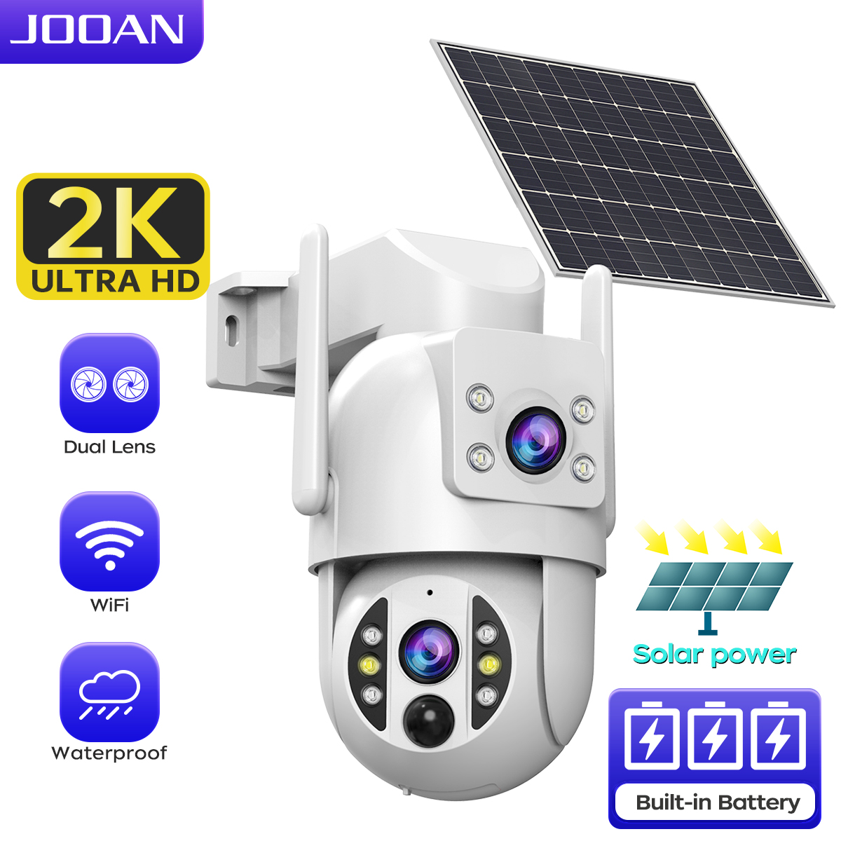 Smart Home Outdoor Camera - JOOAN 2K 4K Wireless Solar Camera