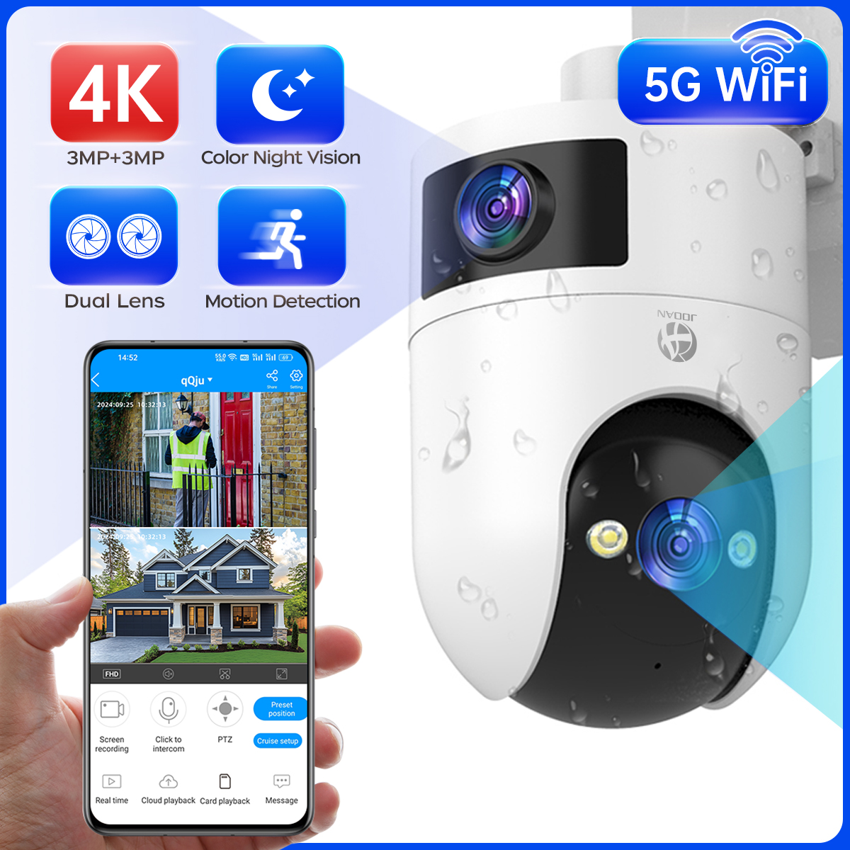 Smart Home Camera Ezviz - 4K PTZ IP Camera Outdoor Waterproof