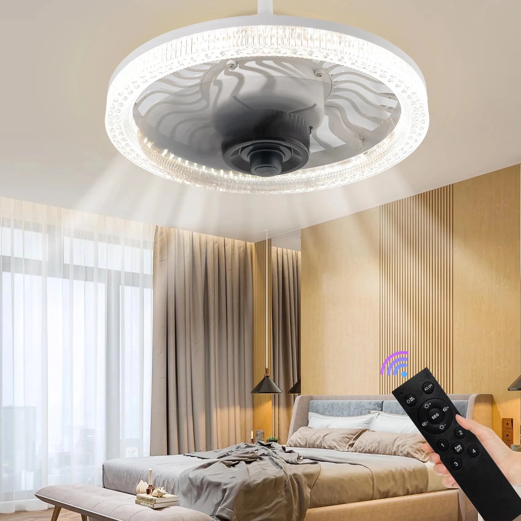 Smart LED Ceiling Fan Light wi - Smart Ceiling Fan recensie en prijs