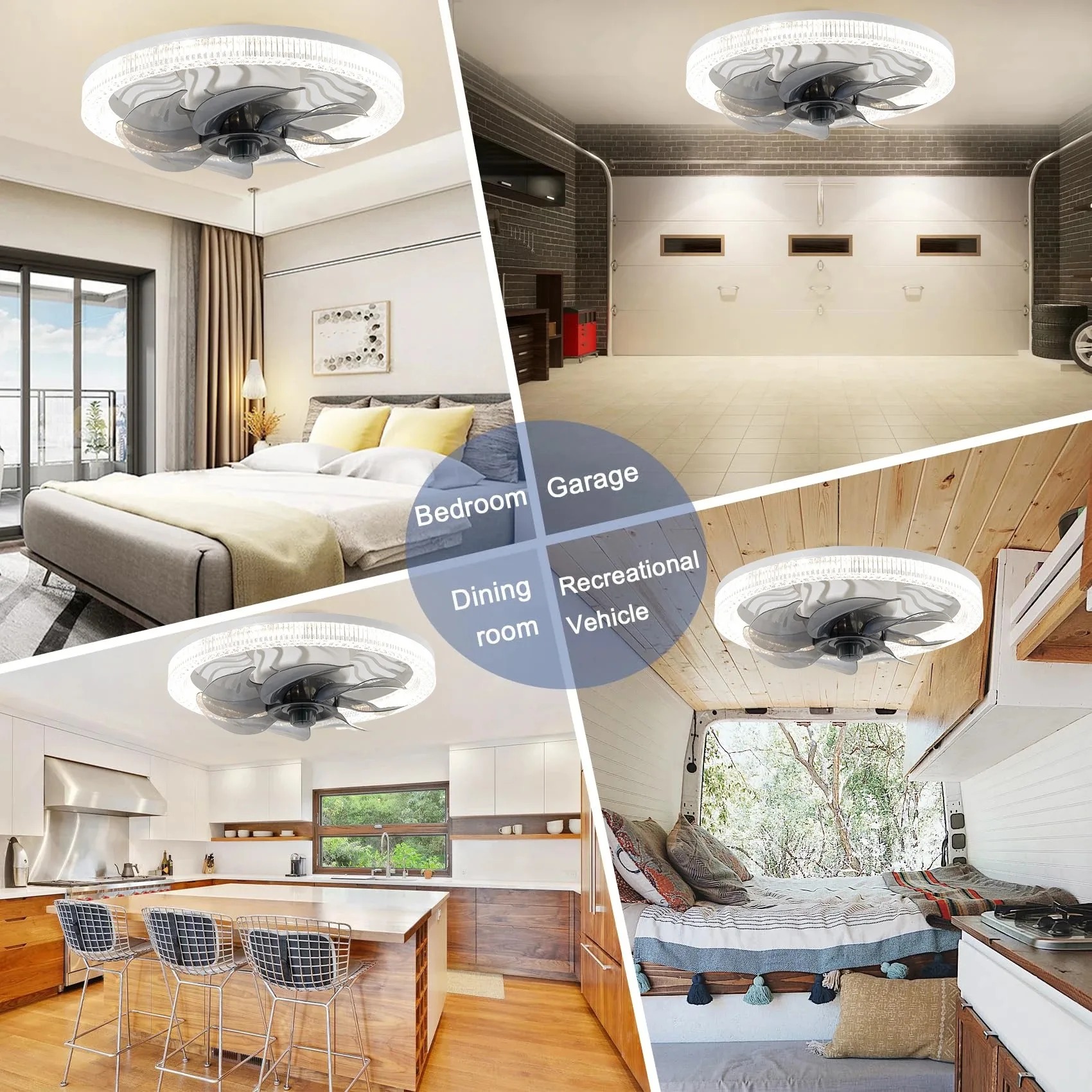 Smart LED Ceiling Fan Light wi - Smart Ceiling Fan recensie en prijs