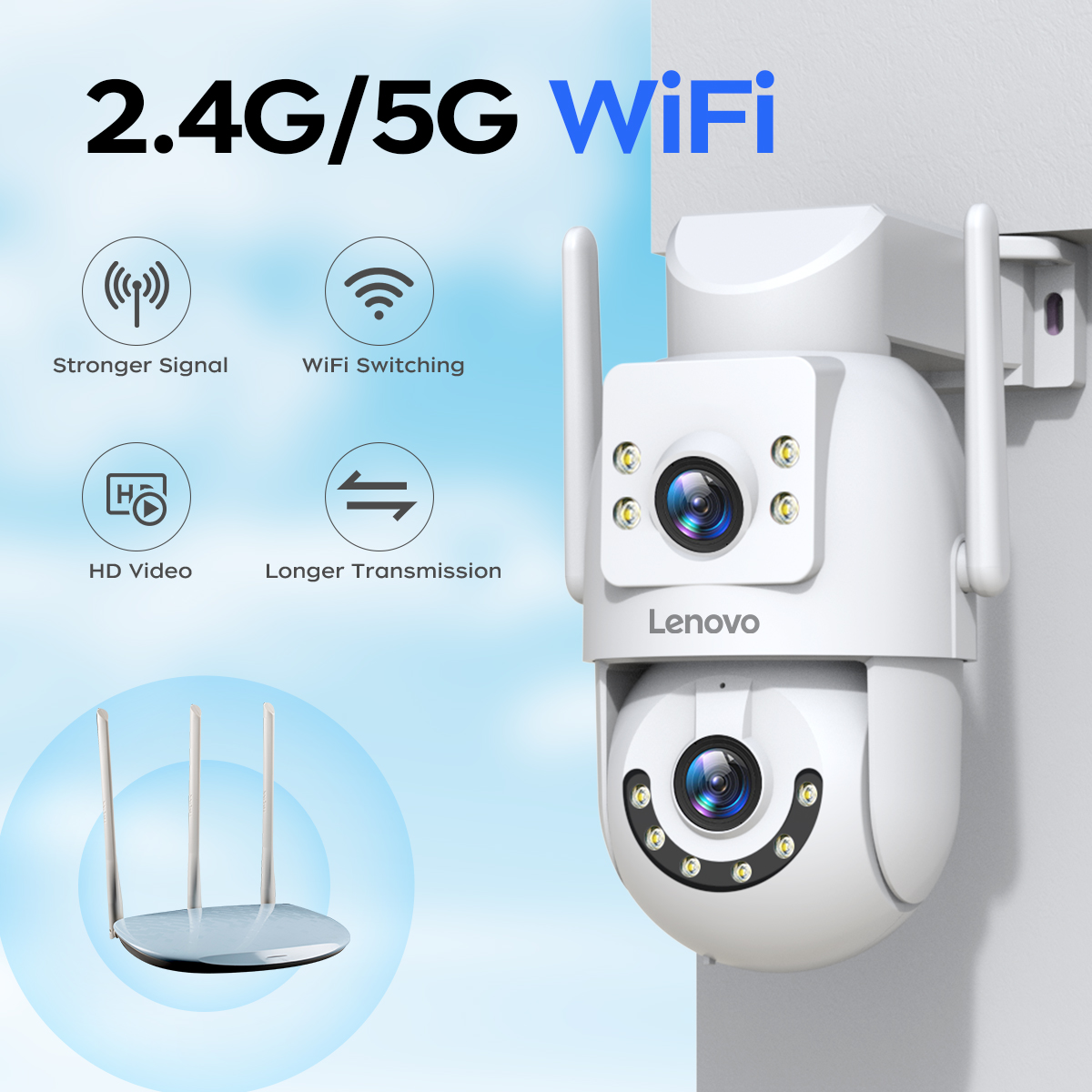 Lenovo HD PTZ Camera Outdoor 6 - Smart Home Camera Ezviz recensie en prijs