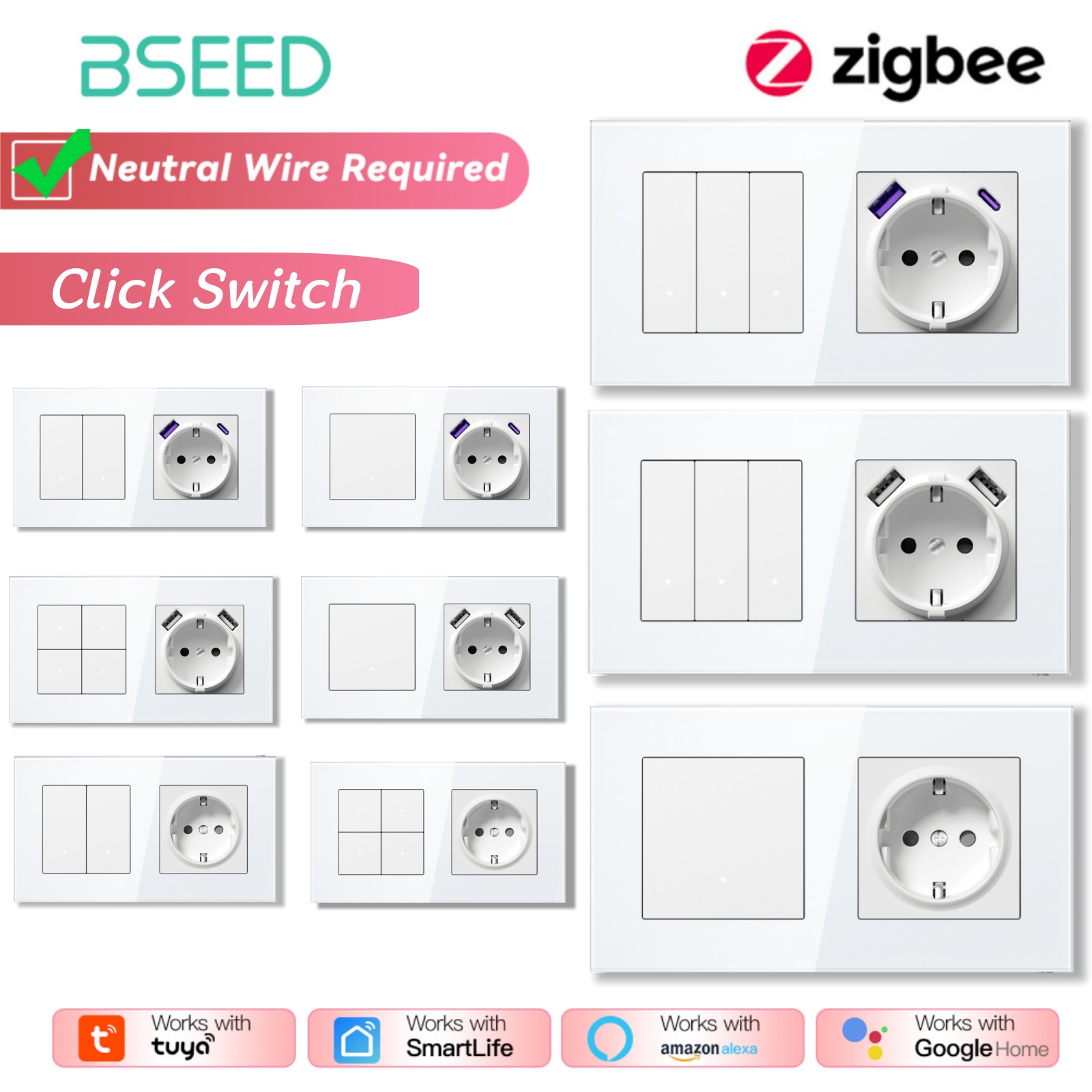 BSEED ZigBee Switches Wall Sma - Smart Home Yellow recensie en prijs