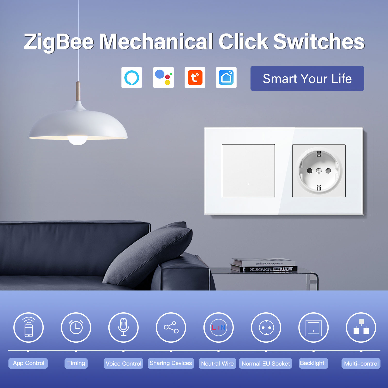 BSEED ZigBee Switches Wall Sma - Smart Home Yellow recensie en prijs