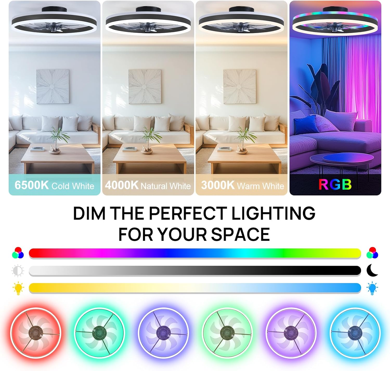 RGB Smart Ceiling Fan Light 6- - Smart Ceiling Fan recensie en prijs
