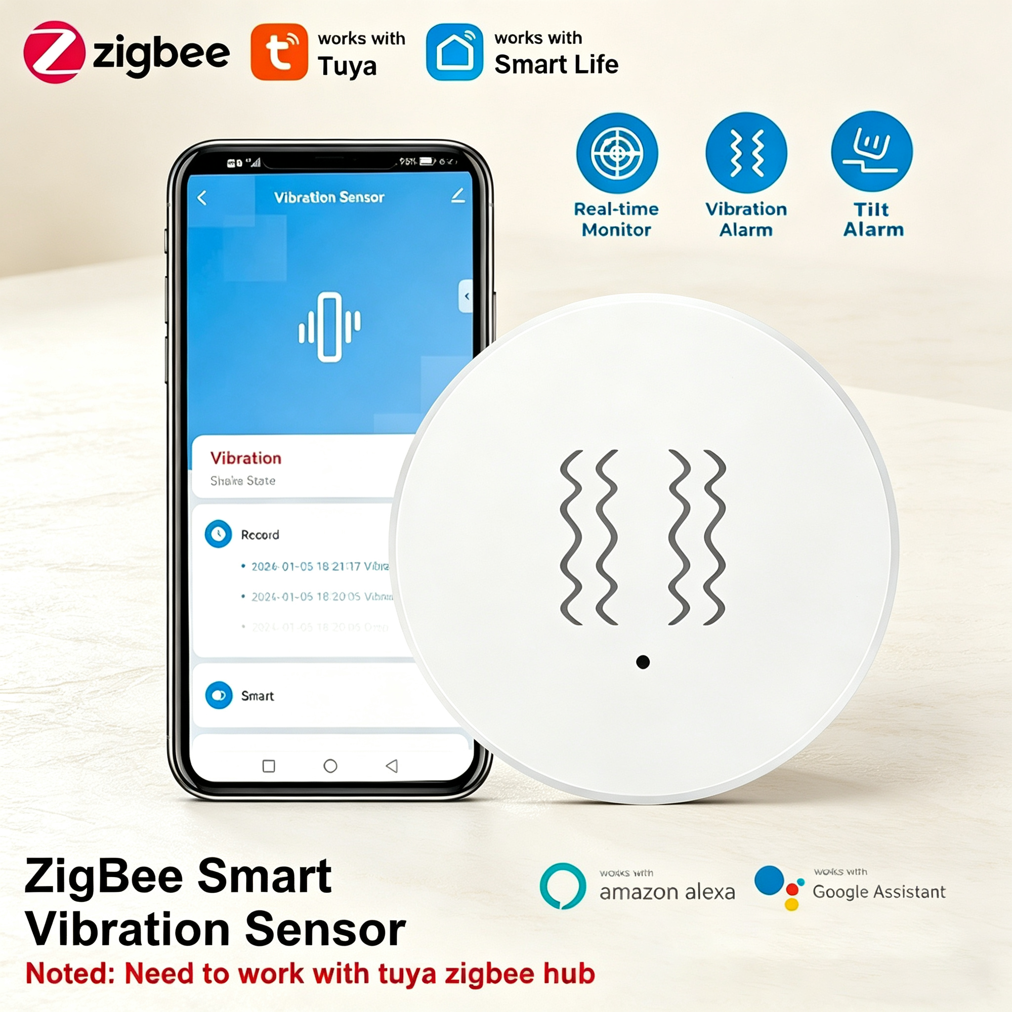 Tuya ZigBee Smart Vibration &  - Smart Home Security System recensie en prijs