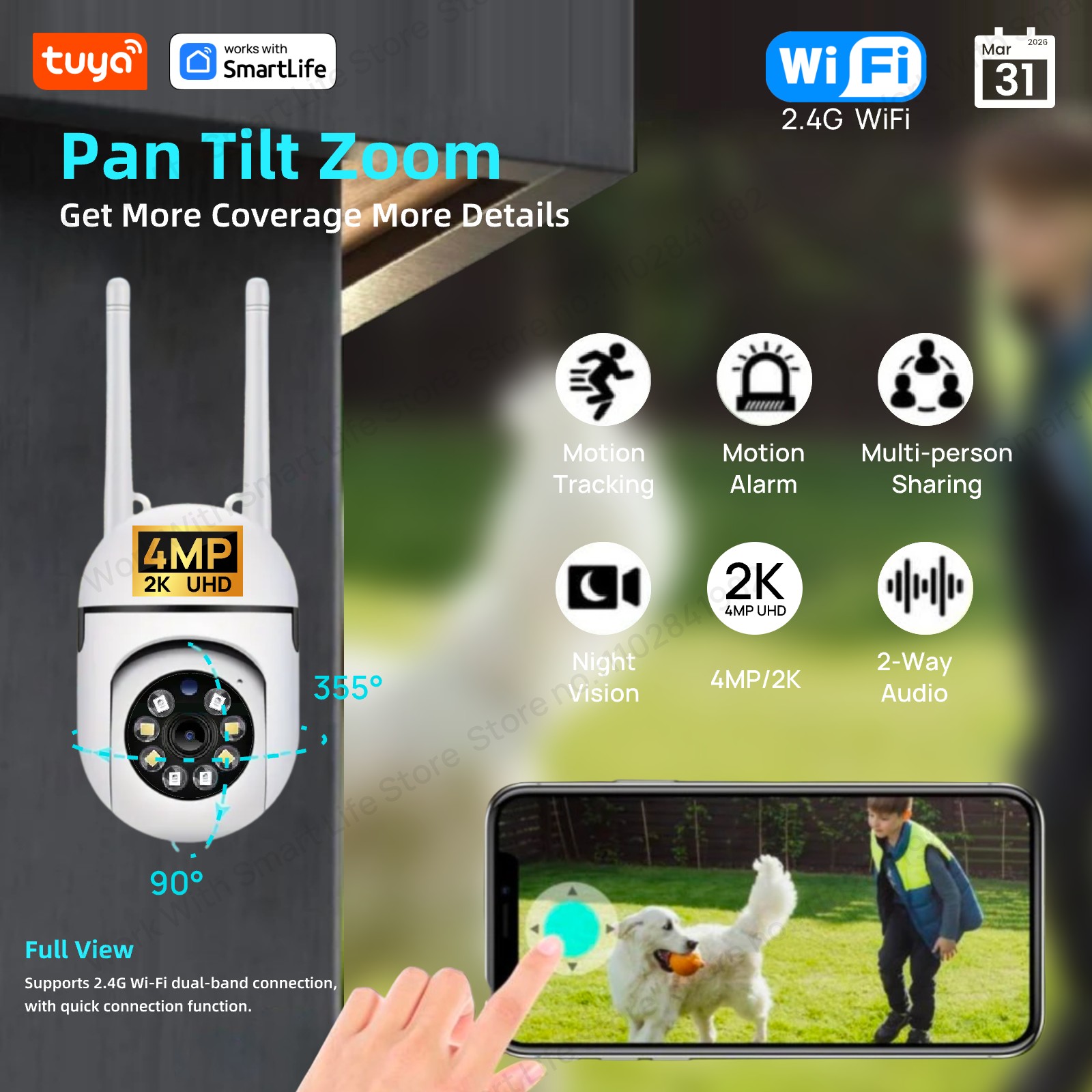 Tuya 4MP 2.4G WiFi Indoor Came - Smart Home Camera Ezviz recensie en prijs
